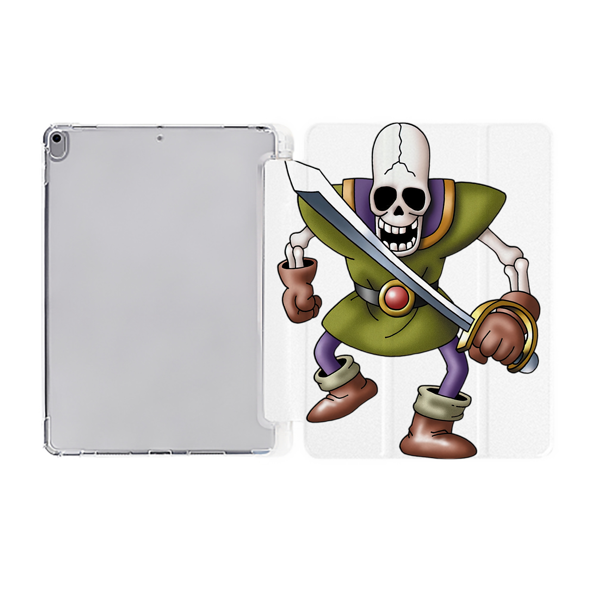 （画像用） ドラゴンクエスト Doragon Kuesuto Dragon Quest IPad ケース ペン収納付き 三つ折りスタンド PUレザー×シリコン 対応機種9.5/10.5/10.9インチ